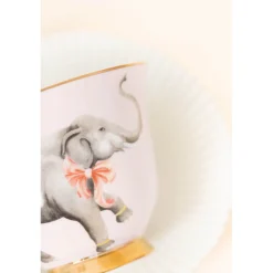 Yvonne Ellen Fine China Teacup & Saucer - Elephant