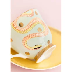 Yvonne Ellen Fine China Teacup & Saucer - Snakey