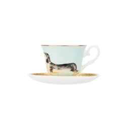 Yvonne Ellen Fine China Teacup & Saucer  - Doggie