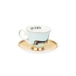Yvonne Ellen Fine China Teacup & Saucer  - Doggie