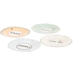 Yvonne Ellen 4-Piece Fine China Tea Plate Set - Cheeky