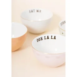 Yvonne Ellen 4-Piece Fine China Cereal Bowls - Slogan