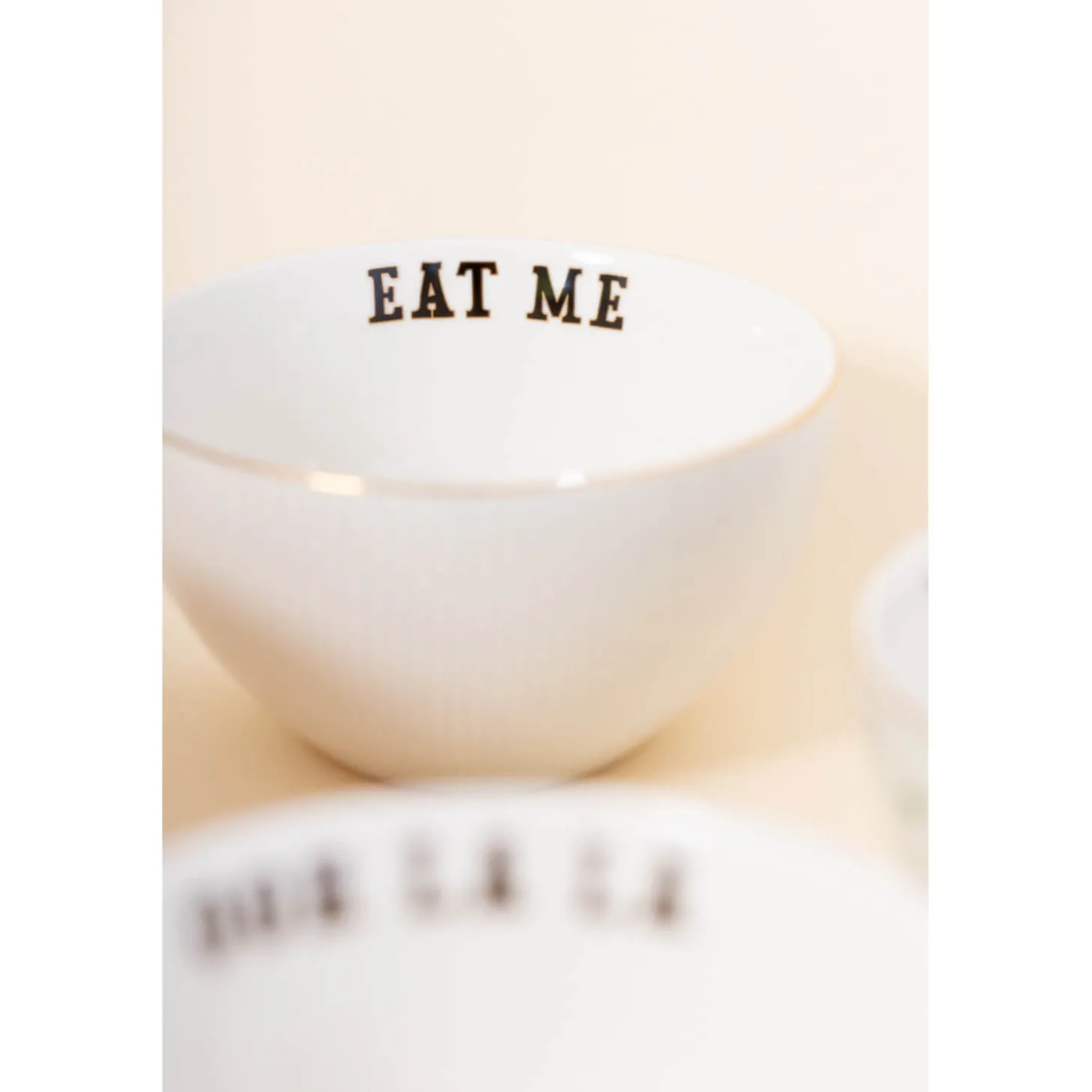 Yvonne Ellen 4-Piece Fine China Cereal Bowls - Slogan