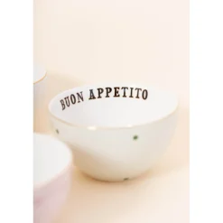 Yvonne Ellen 4-Piece Fine China Cereal Bowls - Slogan