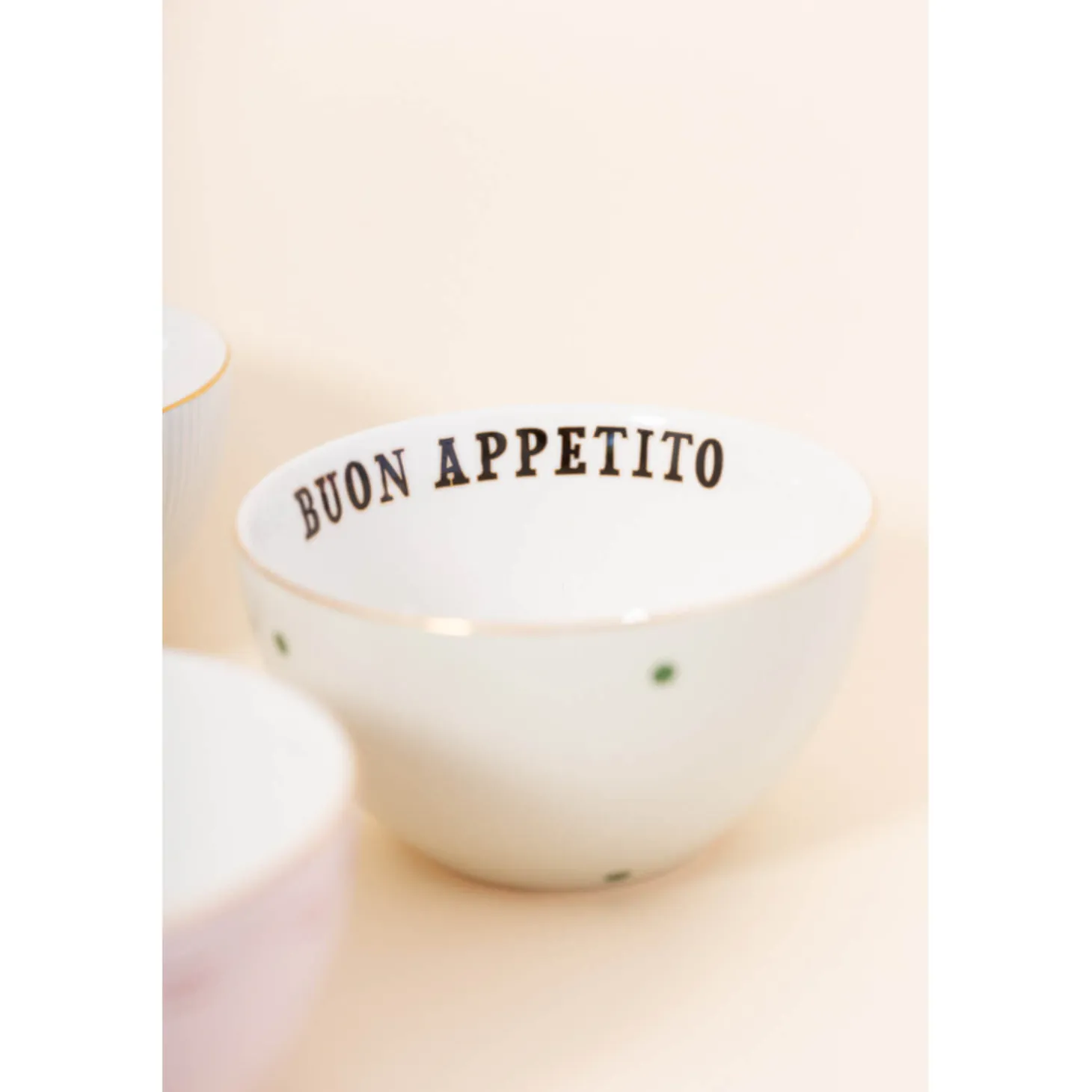Yvonne Ellen 4-Piece Fine China Cereal Bowls - Slogan