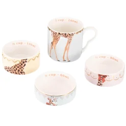 Yvonne Ellen 4-Piece Fine China Stacking Measuring Cups - Giraffe