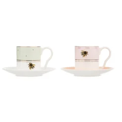 Yvonne Ellen 2-Piece Fine China Espresso Cup & Saucer - Slogan