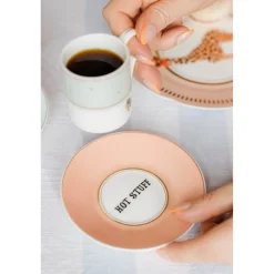 Yvonne Ellen 2-Piece Fine China Espresso Cup & Saucer - Slogan