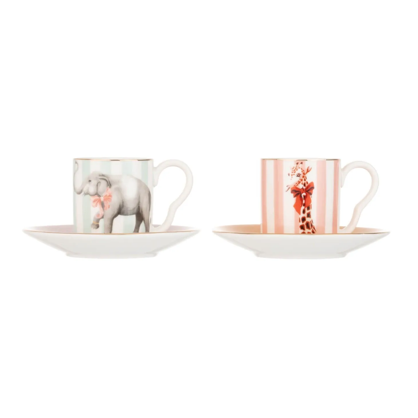 Yvonne Ellen 2-Piece Fine China Espresso Cup & Saucer - Animal