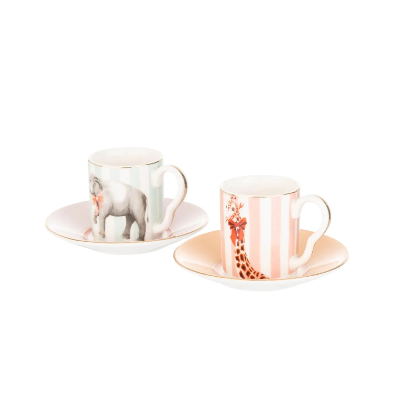 Yvonne Ellen 2-Piece Fine China Espresso Cup & Saucer - Animal