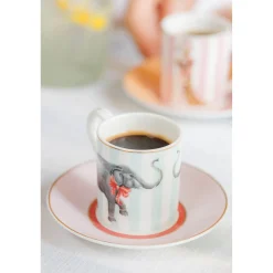 Yvonne Ellen 2-Piece Fine China Espresso Cup & Saucer - Animal