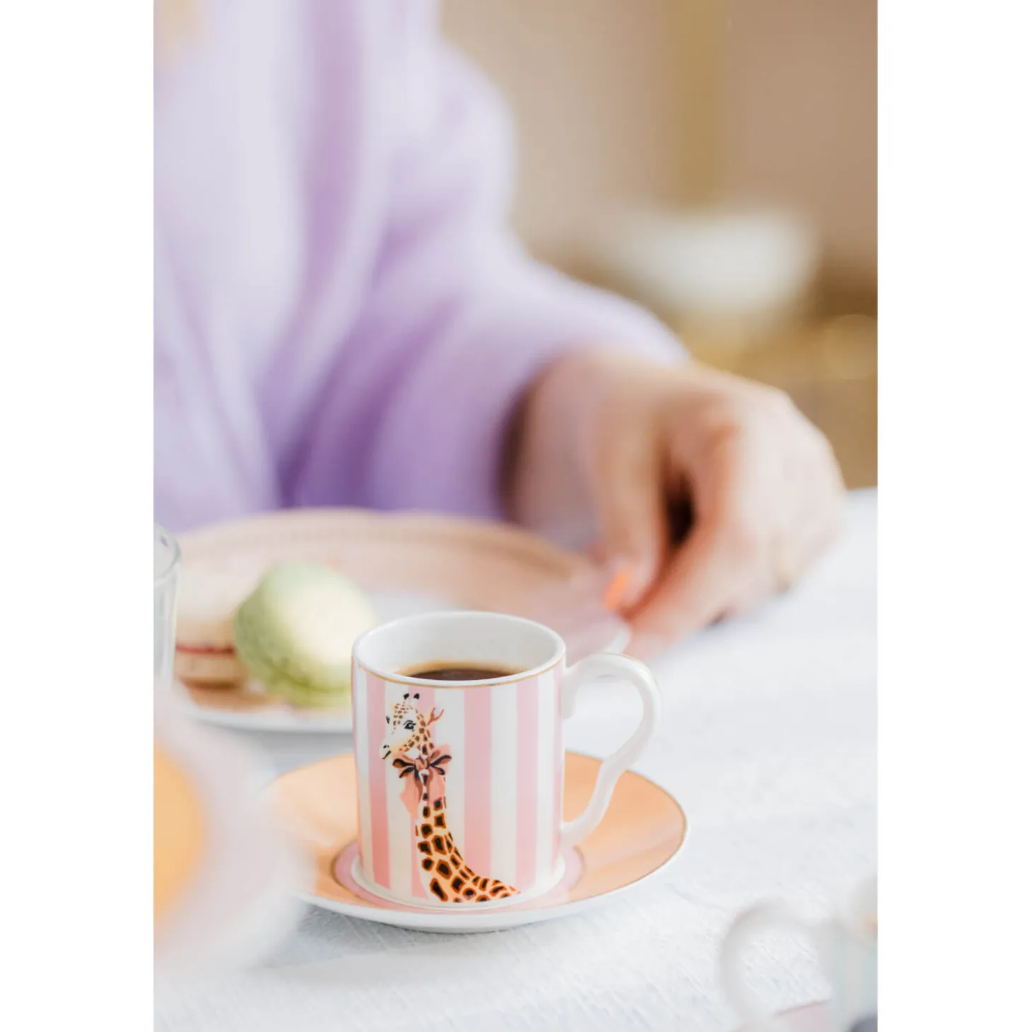 Yvonne Ellen 2-Piece Fine China Espresso Cup & Saucer - Animal