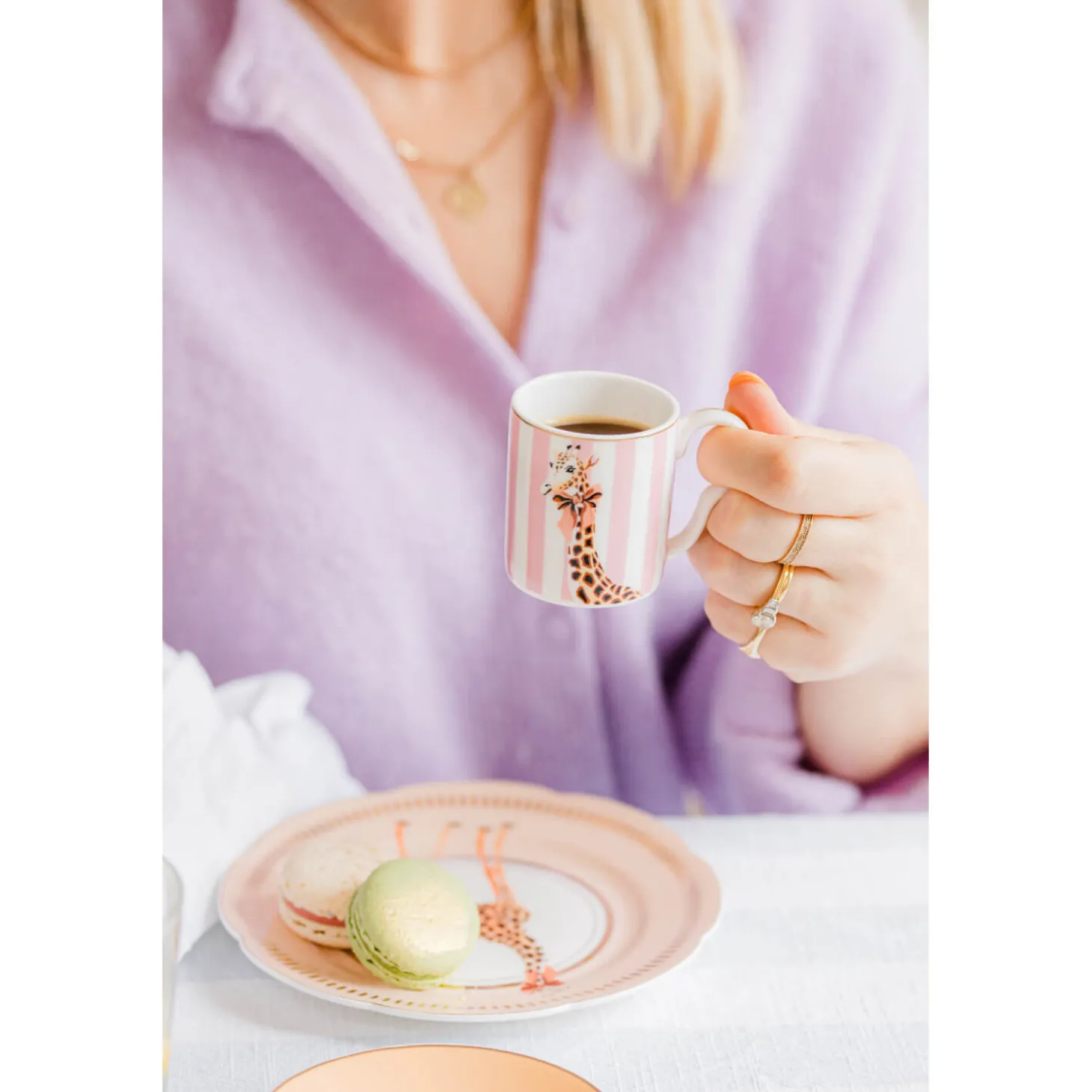 Yvonne Ellen 2-Piece Fine China Espresso Cup & Saucer - Animal