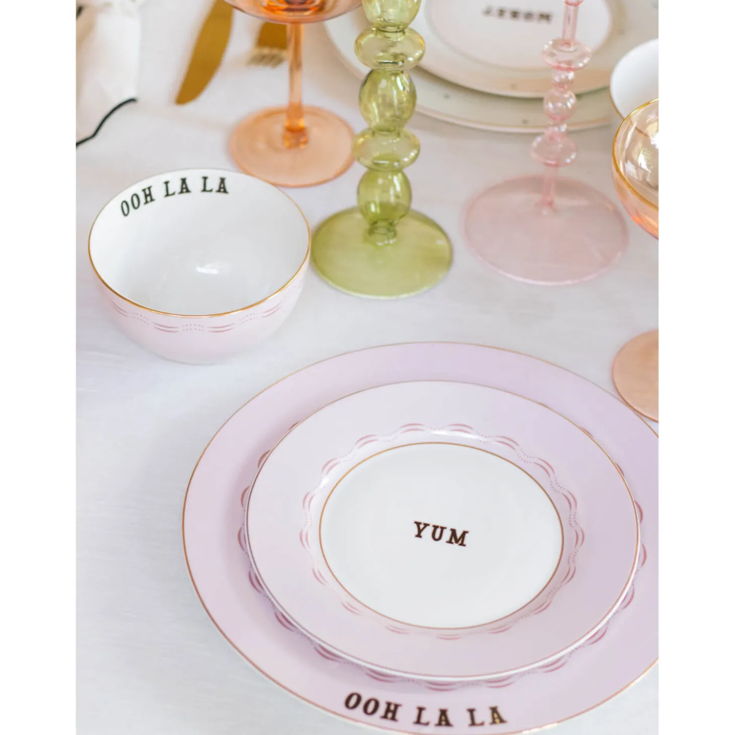 Yvonne Ellen 4-Piece Fine China Side Plates - Slogan