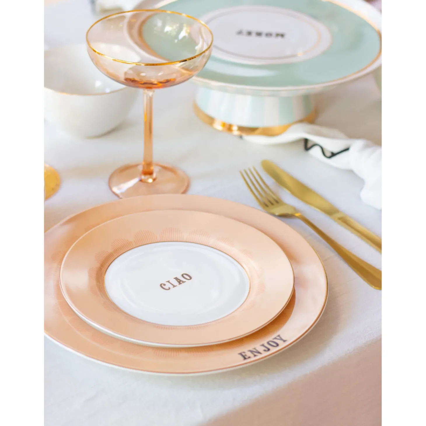 Yvonne Ellen 4-Piece Fine China Side Plates - Slogan
