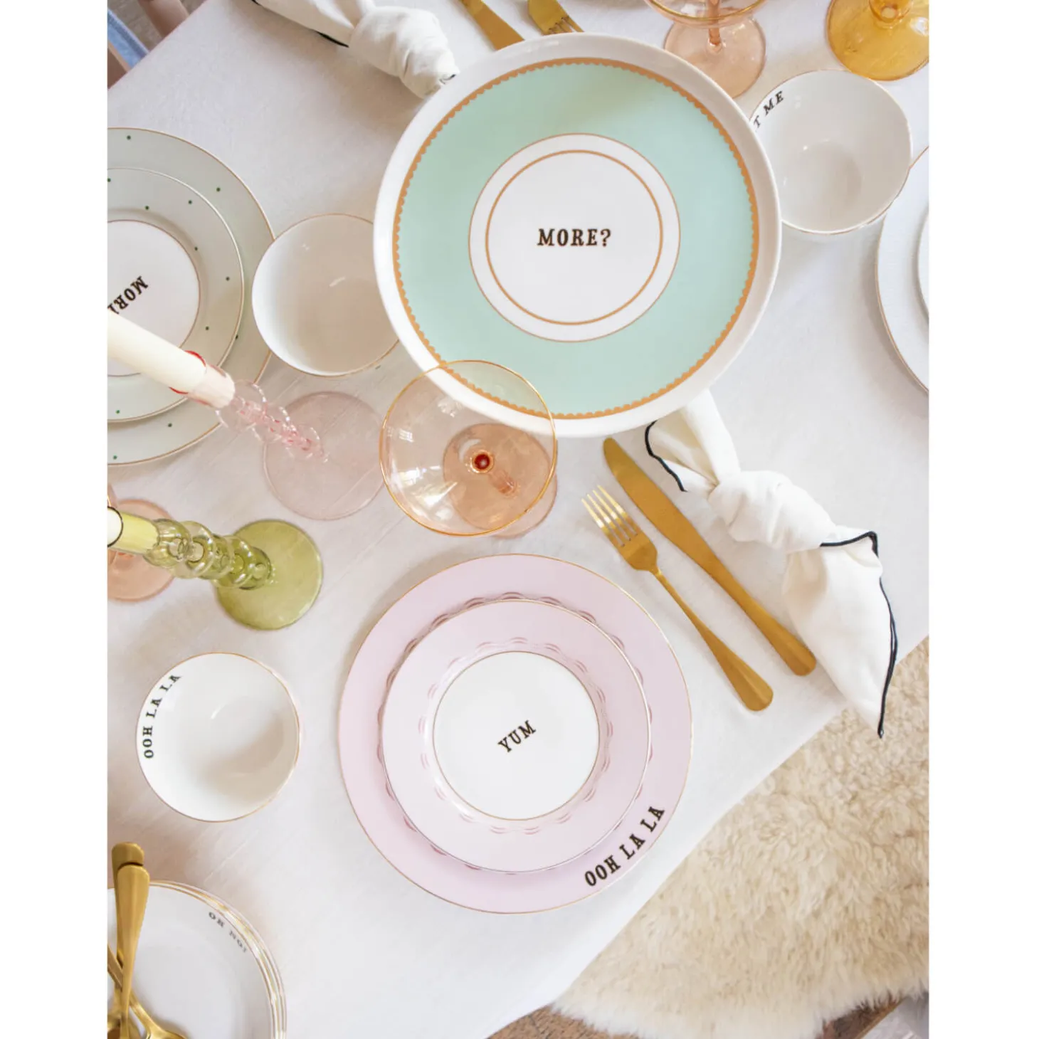 Yvonne Ellen 4-Piece Fine China Side Plates - Slogan