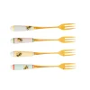 Yvonne Ellen Set Of 4 Cake Forks With China Handles - Bee