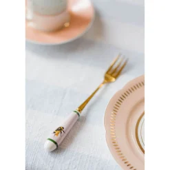 Yvonne Ellen Set Of 4 Cake Forks With China Handles - Bee