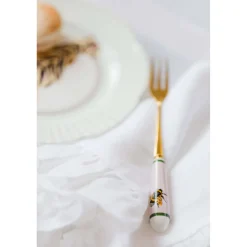 Yvonne Ellen Set Of 4 Cake Forks With China Handles - Bee