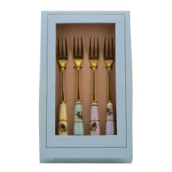 Yvonne Ellen Set Of 4 Cake Forks With China Handles - Bee