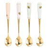 Yvonne Ellen Set of 4 Teaspoons With China Handles - Bee