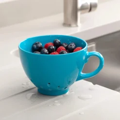 Zeal Berry 10cm Melamine Colander with Handle - Aqua