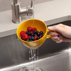 Zeal Berry 10cm Melamine Colander with Handle - Mustard