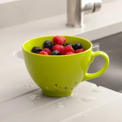 Zeal Berry 10cm Melamine Colander with Handle - Lime