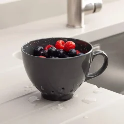 Zeal Berry 10cm Melamine Colander with Handle - Dark Grey
