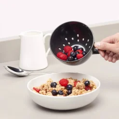 Zeal Berry 10cm Melamine Colander with Handle - Dark Grey