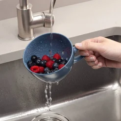 Zeal Berry 10cm Melamine Colander with Handle - Provence Blue