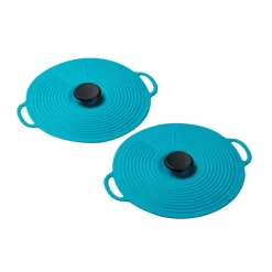 Zeal 10cm Self Sealing Pack of 2 Silicone Lids - Aqua