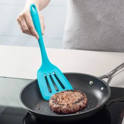 Zeal Silicone Flexible 30cm Slotted Turner - Neon Aqua