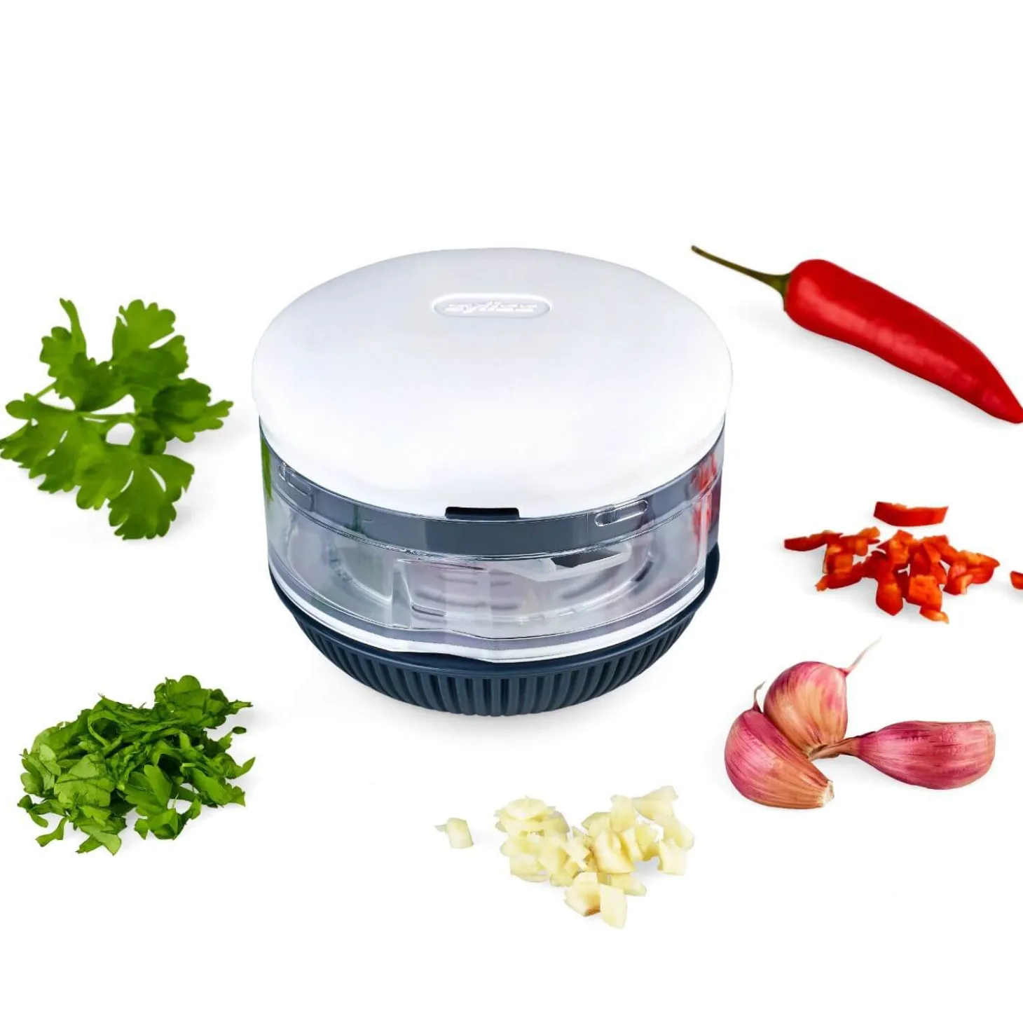 Zyliss Twist & Roll Mini Chopper - White